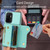 For Samsung Galaxy S23+ DF-09 Crossbody Litchi texture Card Bag Design PU Phone Case(Cyan)
