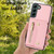 For Samsung Galaxy S22+ DF-09 Crossbody Litchi texture Card Bag Design PU Phone Case(Pink)