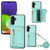 For Samsung Galaxy A14 DF-09 Crossbody Litchi texture Card Bag Design PU Phone Case(Cyan)