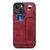 For iPhone 15 Plus SUTENI H12 Wrist Strap Leather Back Phone Case with Card Slot(Red)