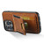 For iPhone 14 Suteni H03 Oil Wax Leather Wallet Stand Back Phone Case(Brown)