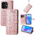 For Tecno Spark 8P Cat and Dog Embossed Leather Phone Case(Rose Gold)