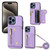 For iPhone 15 Pro Max DF-09 Crossbody Litchi texture Card Bag Design PU Phone Case(Purple)