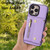 For iPhone 15 Pro Max DF-09 Crossbody Litchi texture Card Bag Design PU Phone Case(Purple)