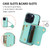 For iPhone 14 Pro DF-09 Crossbody Litchi texture Card Bag Design PU Phone Case(Cyan)