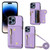 For iPhone 14 Pro Max DF-09 Crossbody Litchi texture Card Bag Design PU Phone Case(Purple)