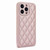 For iPhone 13 Rhombic Texture Phone Case with Dual Lanyard(Rose Gold)