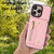 For iPhone 15 Pro Max DF-09 Crossbody Litchi texture Card Bag Design PU Phone Case(Pink)