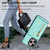 For iPhone 12 Pro Max DF-09 Crossbody Litchi texture Card Bag Design PU Phone Case(Cyan)