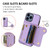 For iPhone 13 Pro Max DF-09 Crossbody Litchi texture Card Bag Design PU Phone Case(Purple)