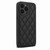 For iPhone 15 Rhombic Texture Phone Case with Dual Lanyard(Black)