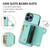 For iPhone 13 Pro Max DF-09 Crossbody Litchi texture Card Bag Design PU Phone Case(Cyan)