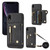 For iPhone XR DF-09 Crossbody Litchi texture Card Bag Design PU Phone Case(Black)