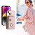 For iPhone 15 Organ Card Bag Ring Holder PU Phone Case with Lanyard(Pink)