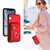 For iPhone XR Organ Card Bag Ring Holder PU Phone Case with Lanyard(Red)