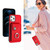 For iPhone 12 Pro Max Organ Card Bag Ring Holder PU Phone Case with Lanyard(Red)