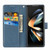 For Samsung Galaxy Z Fold3 PU Genuine Leather Texture Embossed Line Phone Case(Blue)