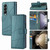 For Samsung Galaxy Z Fold5 PU Genuine Leather Texture Embossed Line Phone Case(Green)