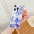 For iPhone 13 Pro Electroplated Symphony Phone Case(White Blue Flower)