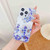 For iPhone 14 Electroplated Symphony Phone Case(White Blue Flower)