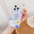 For iPhone 14 Electroplated Symphony Phone Case(Green Grass Flower)