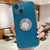 For iPhone 13 Diamond Frosted Glass PC Phone Case(Dark Blue)