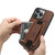 For iPhone 15 Pro Max Suteni H13 Litchi Leather Wrist Strap Wallet Back Phone Case(Brown)