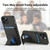 For iPhone 12 Pro Max Carbon Fiber Card Bag Fold Stand Phone Case(Black)