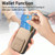 For iPhone 13 Carbon Fiber Card Bag Fold Stand Phone Case(Khaki)