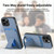 For iPhone 13 Pro Max Carbon Fiber Card Bag Fold Stand Phone Case(Blue)