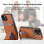 For iPhone 13 Pro Carbon Fiber Card Bag Fold Stand Phone Case(Brown)