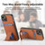 For iPhone 13 Carbon Fiber Card Bag Fold Stand Phone Case(Brown)