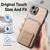 For iPhone 14 Plus Carbon Fiber Card Bag Fold Stand Phone Case(Khaki)