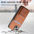 For iPhone 14 Plus Carbon Fiber Card Bag Fold Stand Phone Case(Brown)