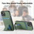 For iPhone 14 Carbon Fiber Card Bag Fold Stand Phone Case(Green)