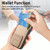 For iPhone 14 Pro Carbon Fiber Card Bag Fold Stand Phone Case(Khaki)