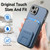 For iPhone 15 Plus Carbon Fiber Card Bag Fold Stand Phone Case(Blue)