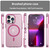 For iPhone 13 Pro MagSafe Frosted Translucent TPU + PC Full Coverage Phone Case(Pink)