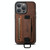 For iPhone 12 Pro Max Suteni H13 Litchi Leather Wrist Strap Wallet Back Phone Case(Brown)