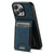 For iPhone 15 Pro Max Suteni H03 Litchi Leather Card Bag Stand Back Phone Case(Blue)