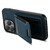 For iPhone 15 Pro Max Suteni H03 Litchi Leather Card Bag Stand Back Phone Case(Blue)