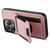 For iPhone 15 Pro Max Suteni H03 Litchi Leather Card Bag Stand Back Phone Case(Pink)