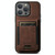 For iPhone 15 Suteni H03 Litchi Leather Card Bag Stand Back Phone Case(Brown)