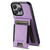 For iPhone 14 Pro Suteni H03 Litchi Leather Card Bag Stand Back Phone Case(Purple)