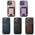 For iPhone 15 Pro Max Suteni H03 Litchi Leather Card Bag Stand Back Phone Case(Black)