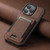 For iPhone 14 Pro Suteni H03 Litchi Leather Card Bag Stand Back Phone Case(Brown)