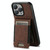 For iPhone 14 Pro Suteni H03 Litchi Leather Card Bag Stand Back Phone Case(Brown)