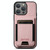 For iPhone 15 Suteni H03 Litchi Leather Card Bag Stand Back Phone Case(Pink)