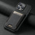 For iPhone 14 Pro Suteni H03 Litchi Leather Card Bag Stand Back Phone Case(Black)