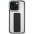 For iPhone 15 Skin-Feel Plating Wrist Strap Stand Phone Case(Black)